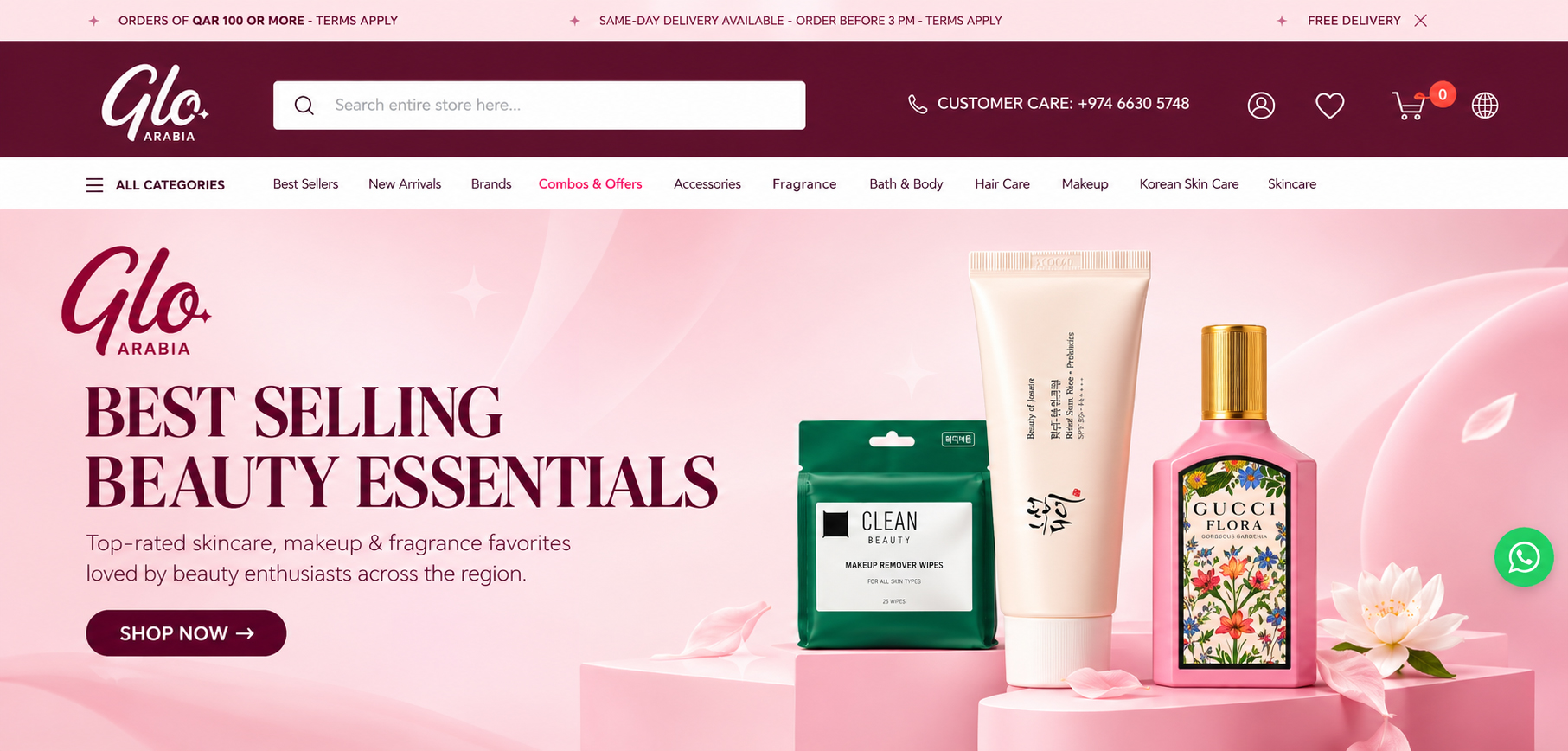 Glo Arabia Shopify E-Commerce Website